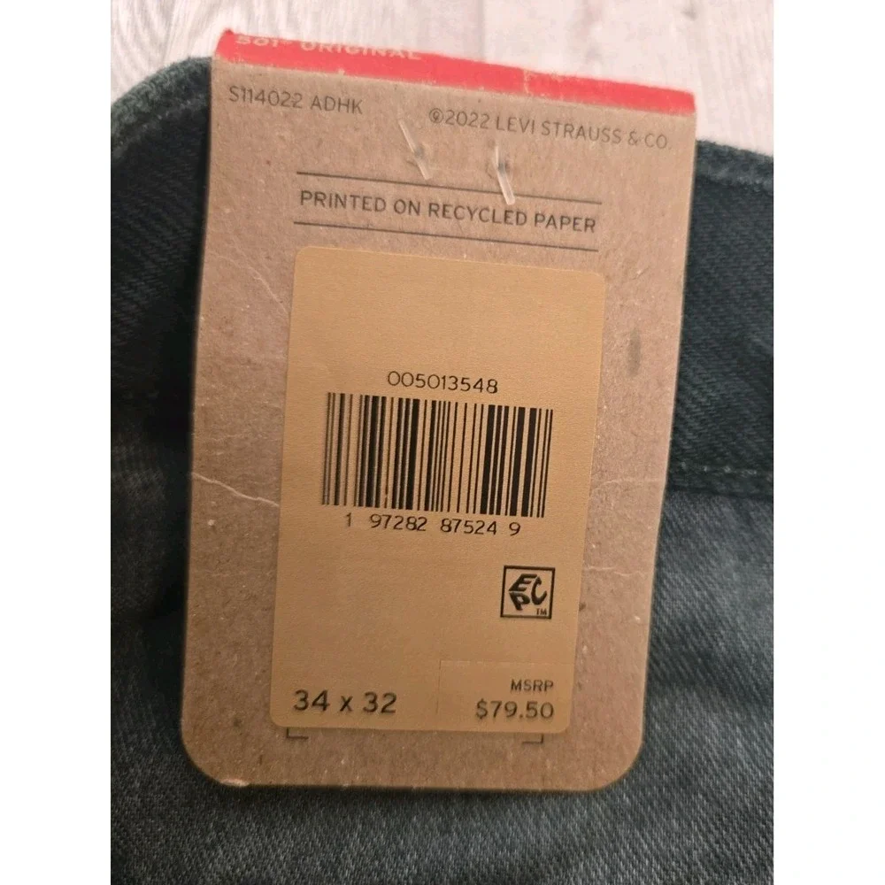 Levi's 501 Mens Jeans 34x32 Sits at Waist Relaxed Thigh Straight Leg GREEN